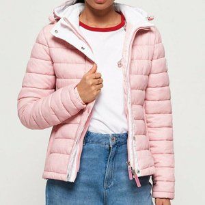 Superdry Fuji Slim Double Zip Hooded Jacket Pink